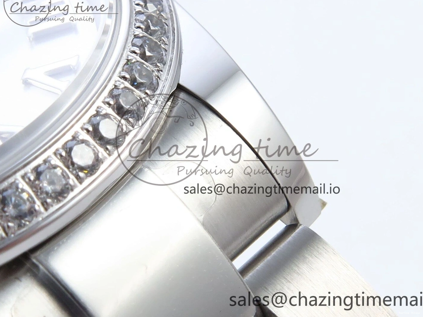 0511 Contemporary DateJust 31 278384RBR ARF 1:1 Best Edition 904L Steel Silver Roman Dial Diamonds Bezel on SS Oyster Bracelet ETA 423